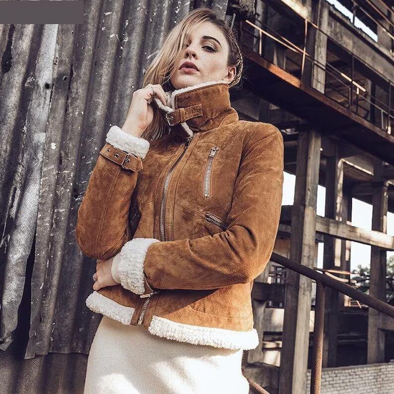 Super Duper Thick Suede Fur Jacket - Bust 34 to 36
