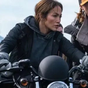 Jennifer Lopez Black Cafe Racer Leather Jacket